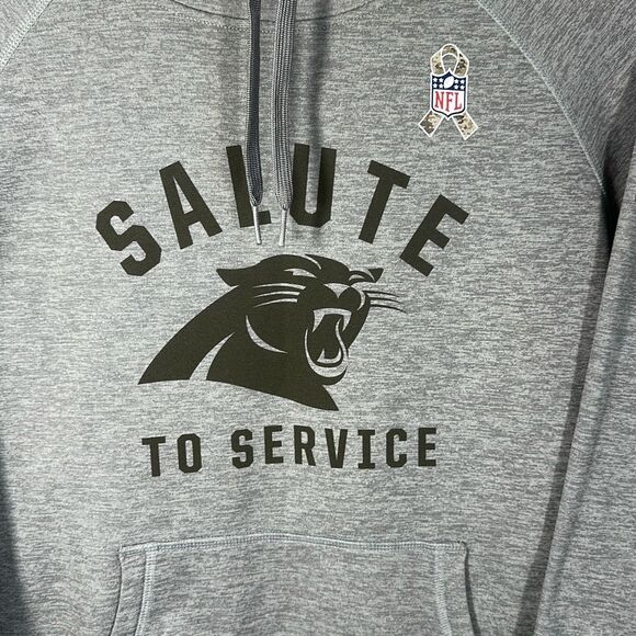Nike Carolina Panthers Hoodie Mens Large Gray Salute To Service Therma-Fit - Picture 2 of 11